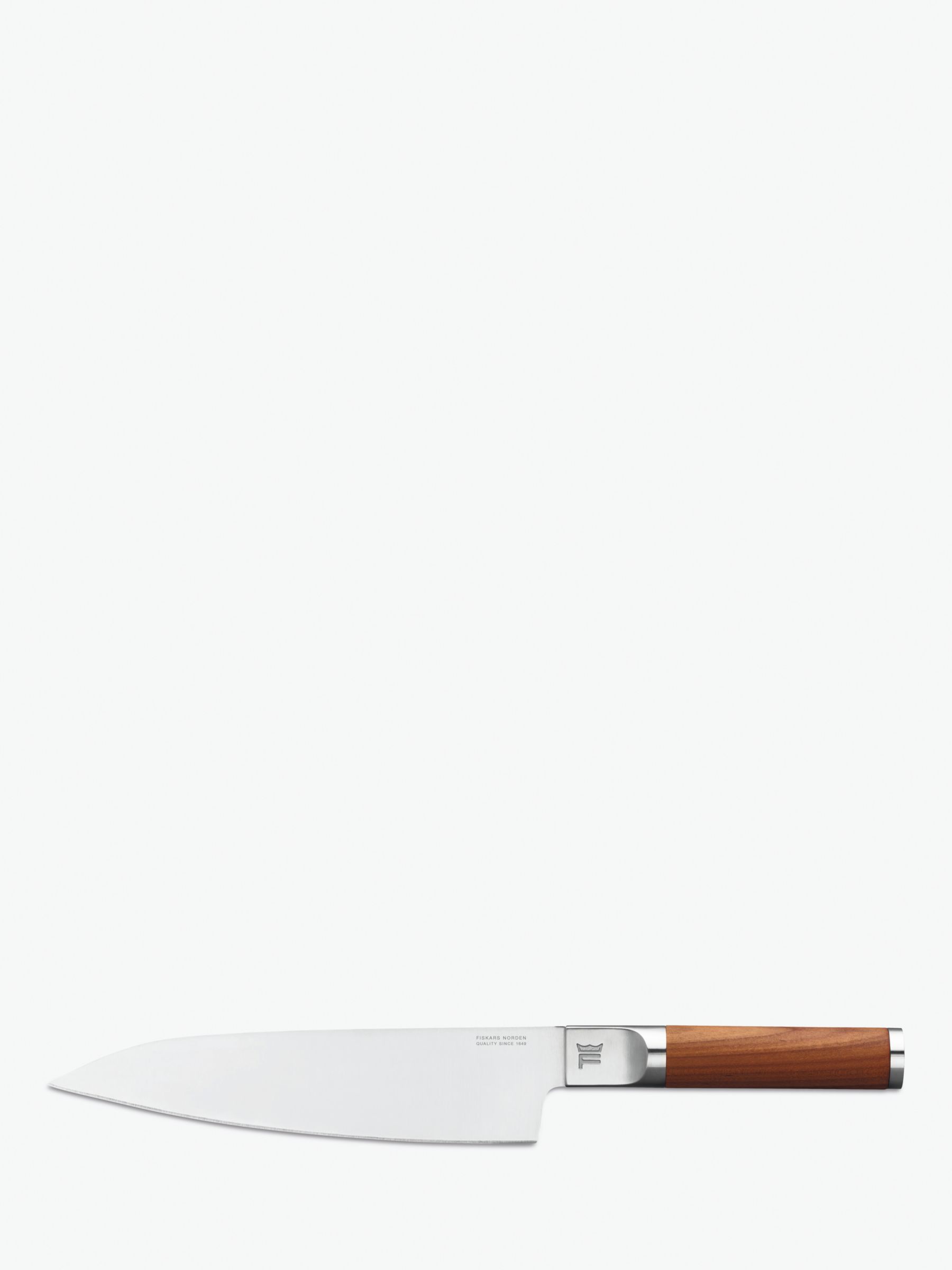 Fiskars Norden Wood Handle Large Cook's Knife, Natural/Silver