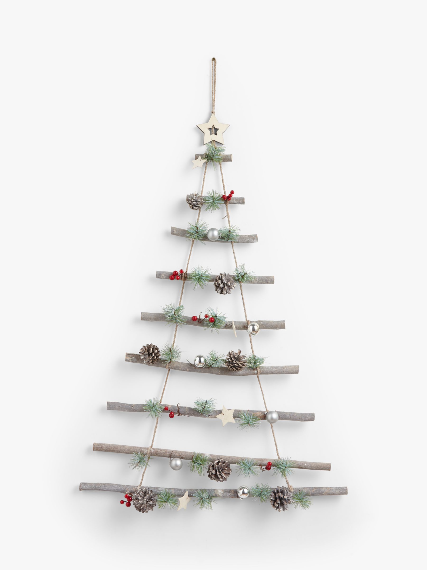 John Lewis & Partners Traditions Wooden Ladder with Berry Wall Decoration