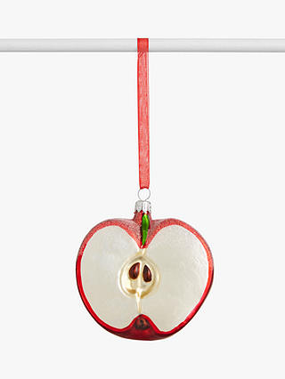 John Lewis & Partners Traditions Half Apple Bauble, Red
