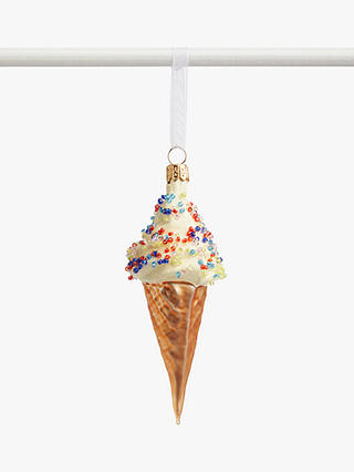 John Lewis & Partners ABC Ice Cream Cone Bauble, Multi