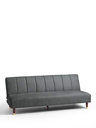 Fluted Sofa Bed Range, John Lewis & Partners Fluted Medium 2 Seater Sofa Bed, Dark Leg, Sunningdale Granite