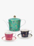 Sara Miller Chelsea Collection 1.1L Teapot & Tea Cup & Saucer Gift Set, Multi