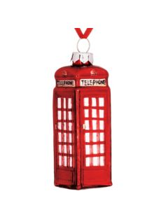 John Lewis Tourism Telephone Box Bauble, Red, Small