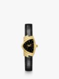 Hamilton H24101731 Men's Ventura Triangular Leather Strap Watch, Black