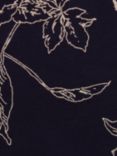 Montreux Fabrics Exclusive White Line Drawn Floral Print Fabric, Navy