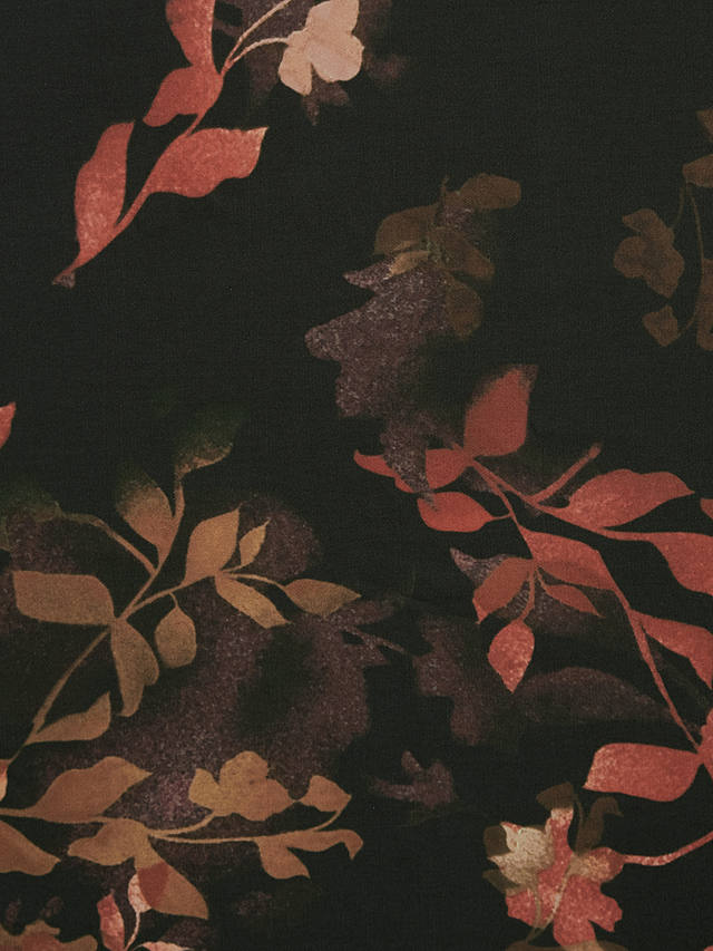 John Kaldor Leaf Floral Print Fabric, Black