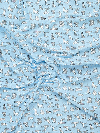 John Lewis Sketchy Dog Print Fabric, Blue