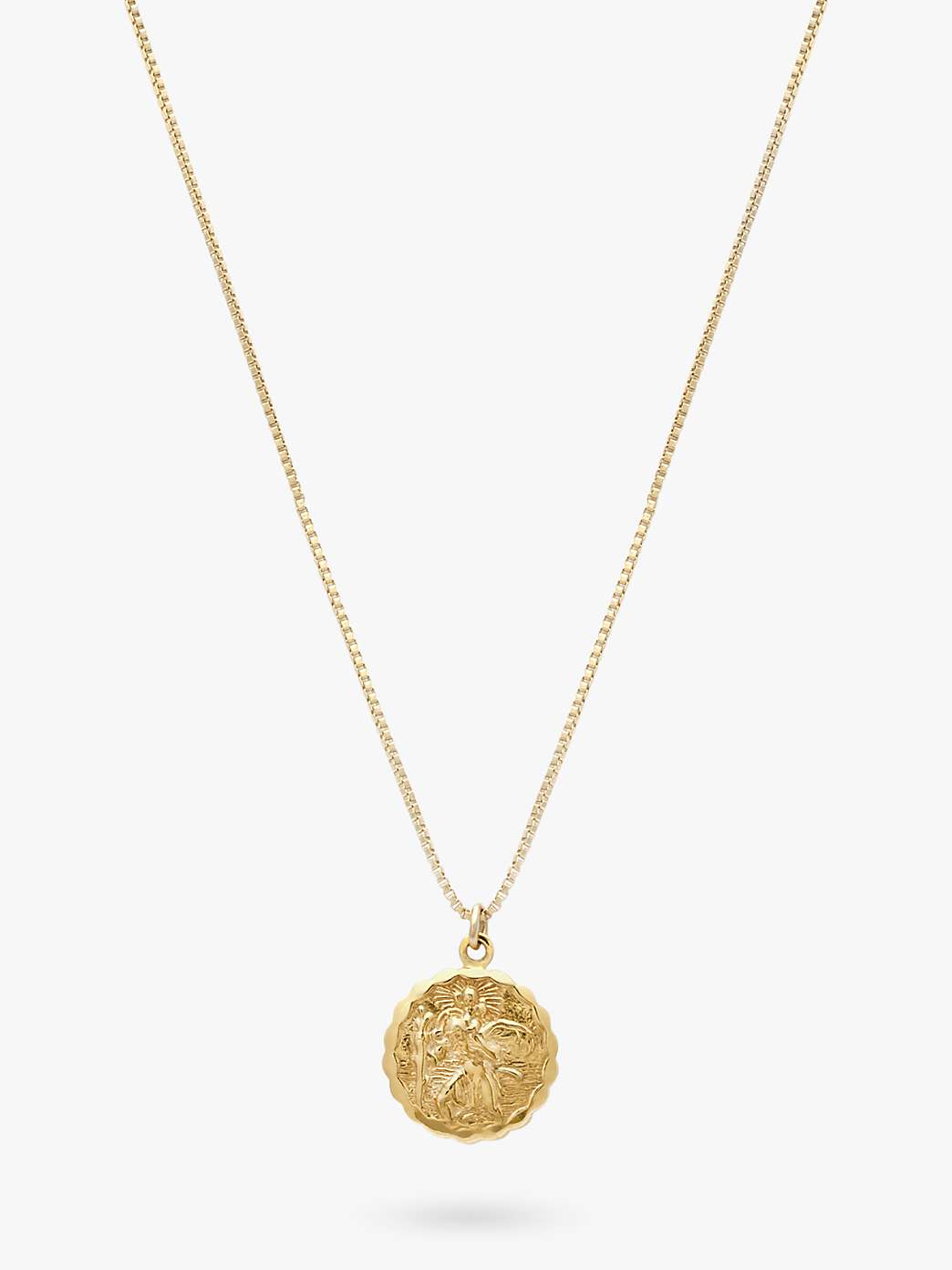 Leah Alexandra St Christopher Pendant Necklace, Gold at John Lewis