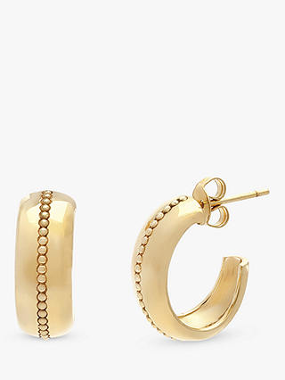 Leah Alexandra Roma Textured Hoop Earrings, Gold