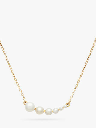 Leah Alexandra  Rive Graduating Freshwater Pearl Chain Necklace, Gold