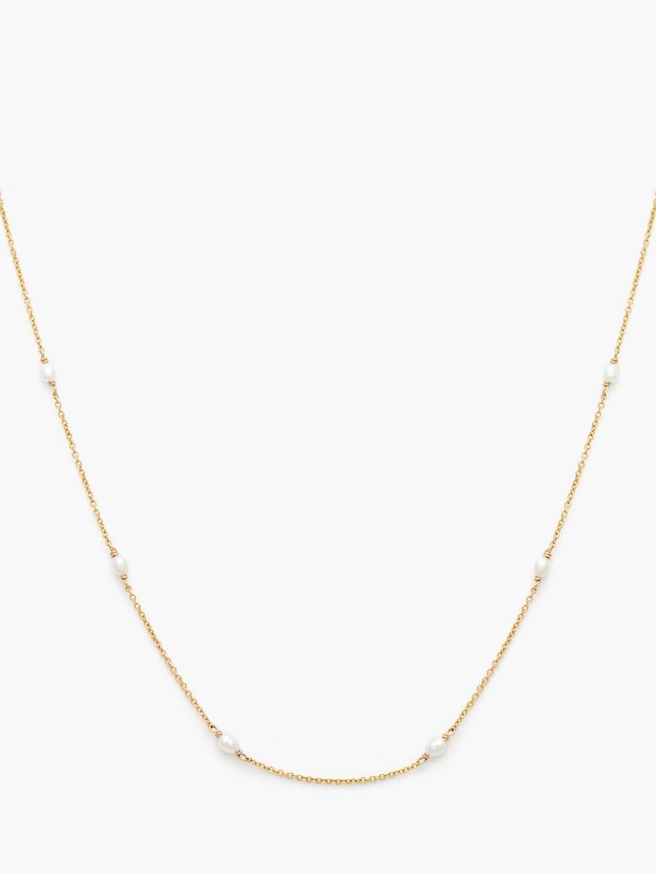 Leah Alexandra Floatesse Freshwater Pearl Chain Necklace, Gold