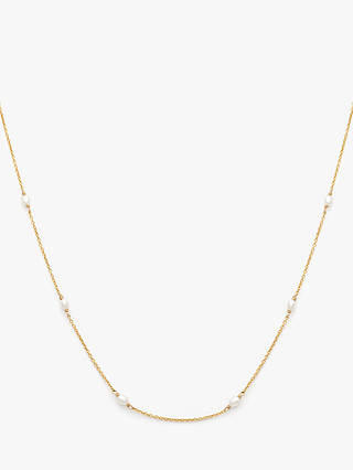 Leah Alexandra Floatesse Freshwater Pearl Chain Necklace, Gold