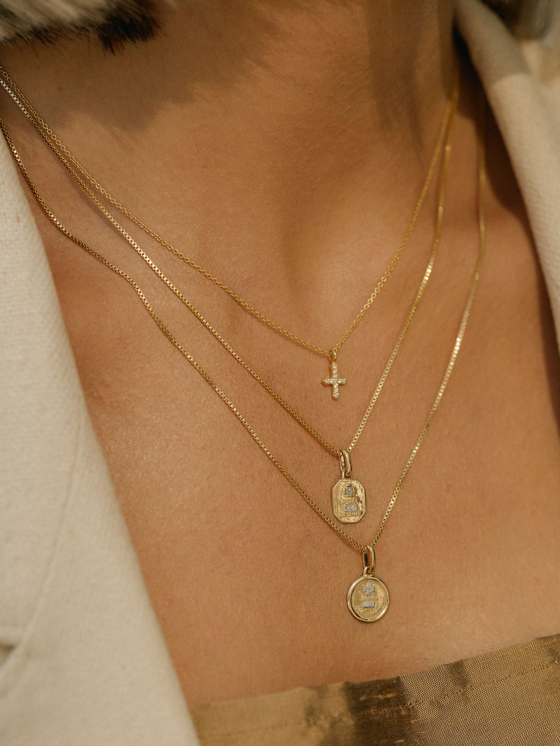 Buy Leah Alexandra Cubic Zirconia Pendant Necklace, Gold Online at johnlewis.com