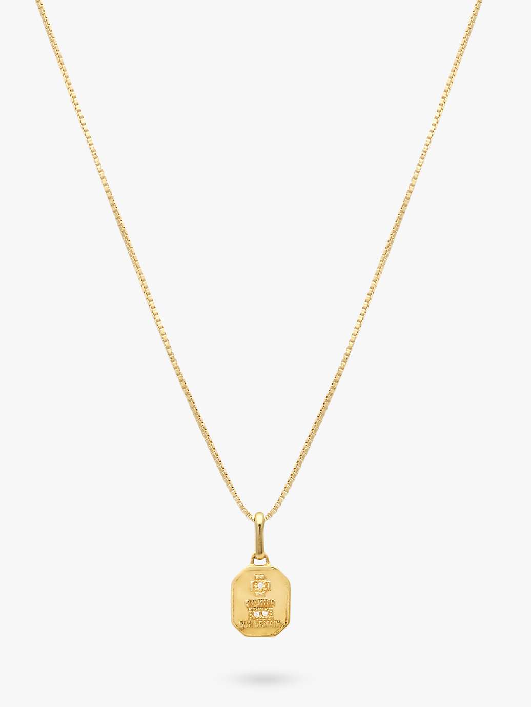 Buy Leah Alexandra Cubic Zirconia Love Token Geometric Pendant Necklace, Gold Online at johnlewis.com
