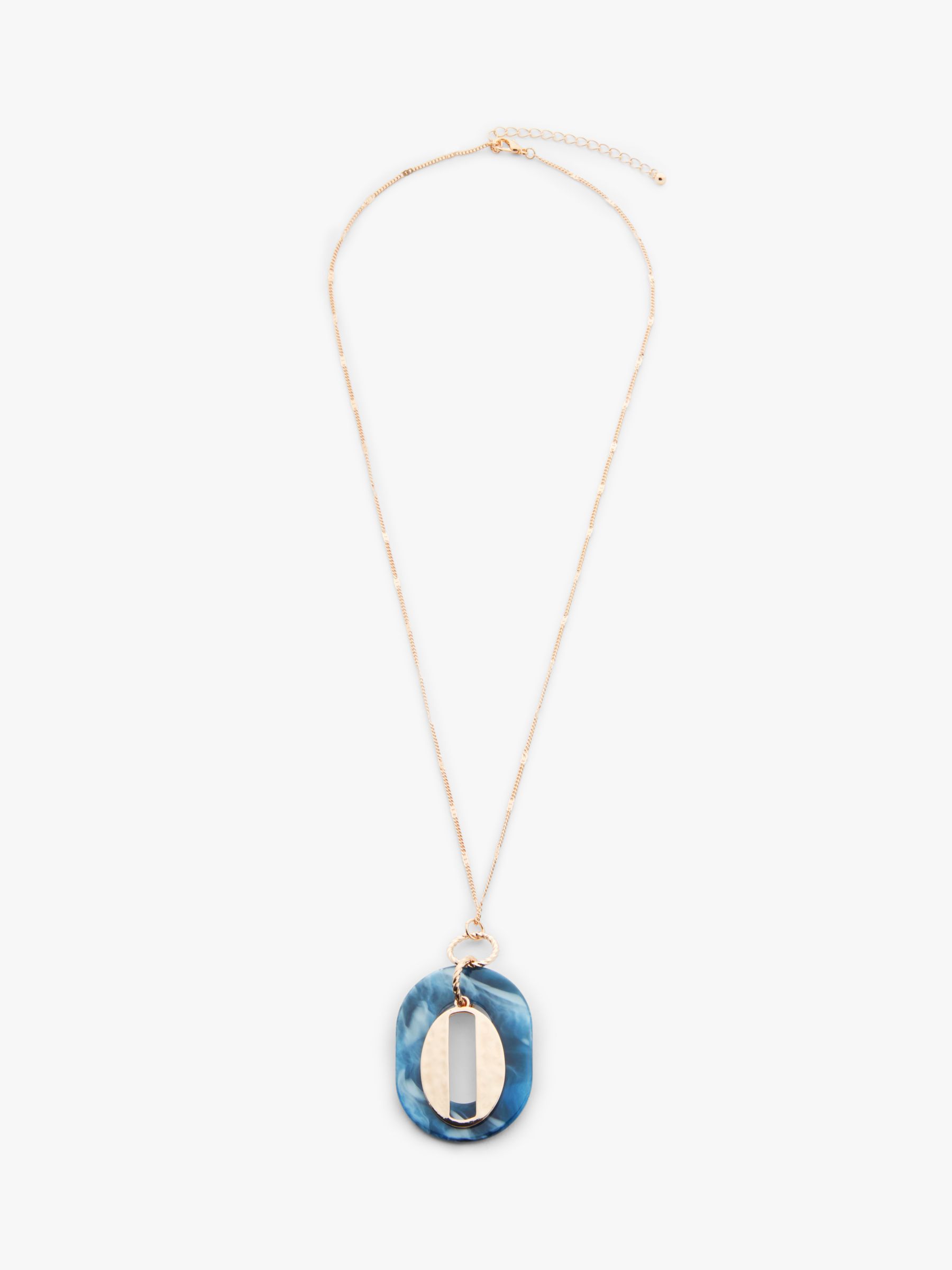 John Lewis & Partners Long Resin Oval Pendant Necklace