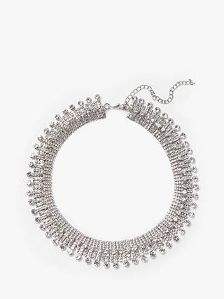 John Lewis & Partners Sparkling Droplet Choker Necklace, Silver