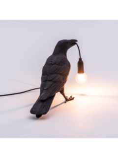 Seletti Waiting Bird Table Lamp, Black