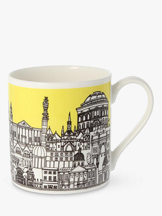 EAST END PRINTS Quite Big London Mug, 350ml, Pale Yellow