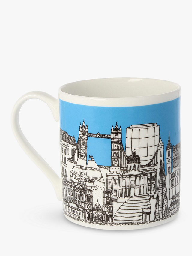 EAST END PRINTS Quite Big London Mug, 350ml, Sky Blue