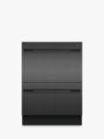 Fisher & Paykel DD60DDFHB9 Double DishDrawer™ Integrated Dishwasher, Black Brushed  Stainless Steel