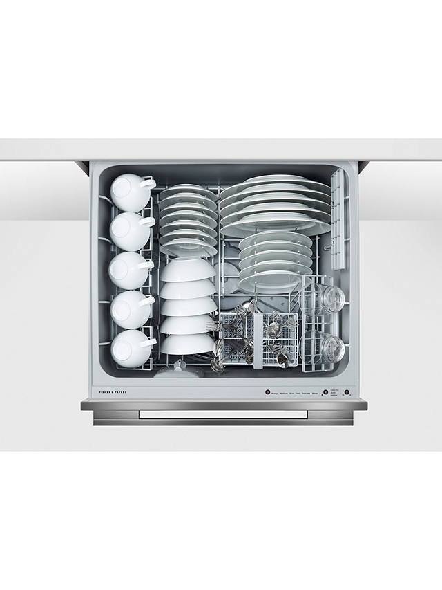 Buy Fisher & Paykel DD60DDFHB9 Double DishDrawer™ Integrated Dishwasher, Black Brushed  Stainless Steel Online at johnlewis.com
