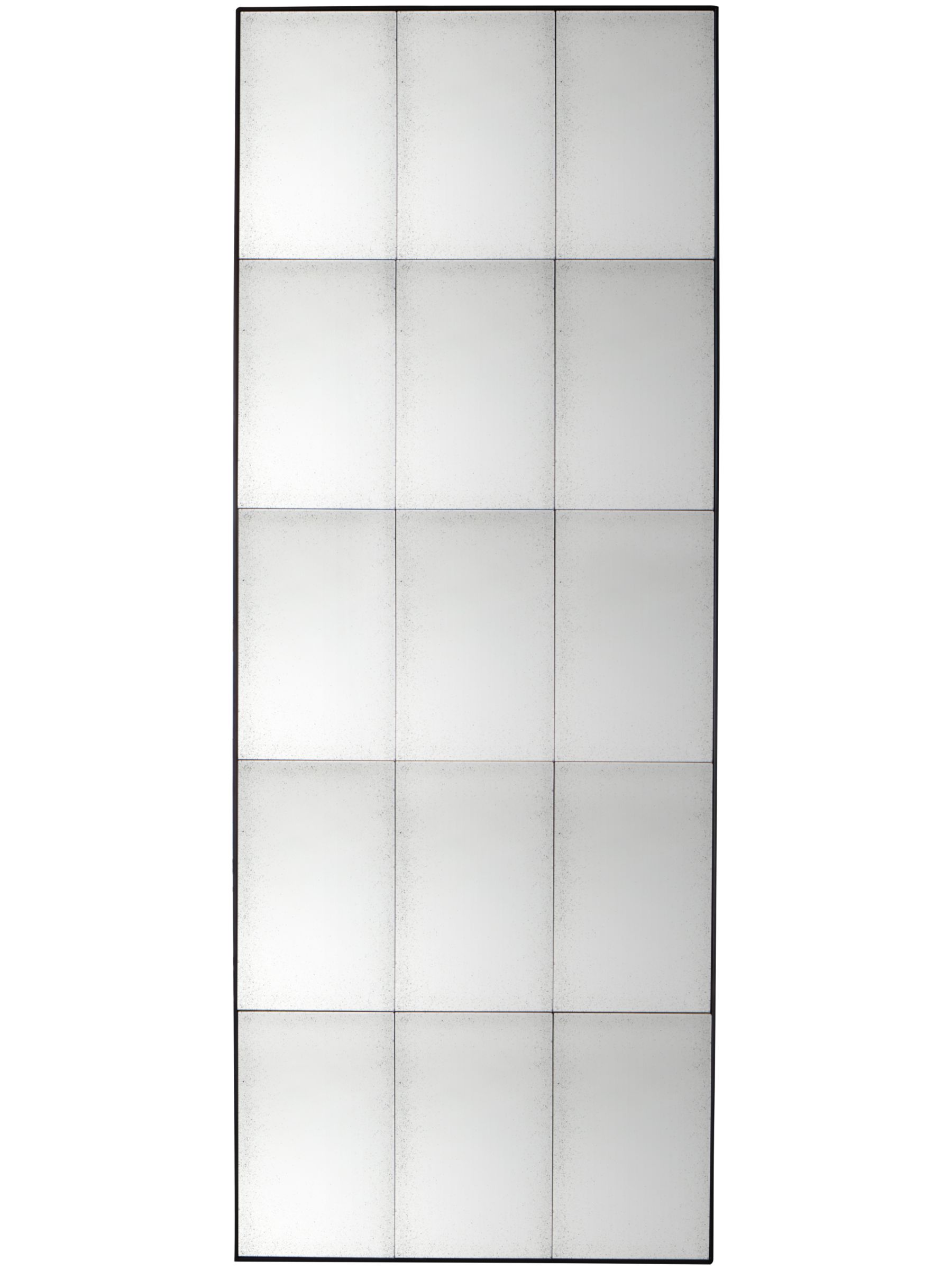 Gallery Direct Bastien Antiqued Glass Rectangular Mirror, 160 x 62cm, Black