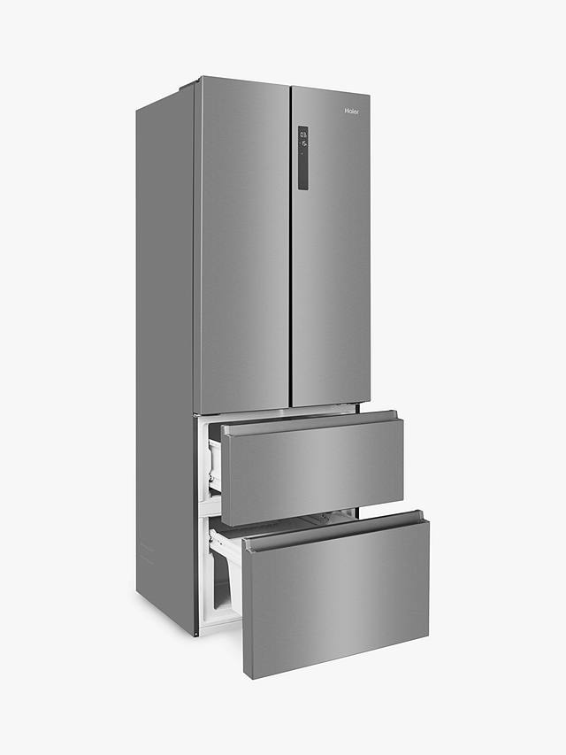 Buy Haier HB20FPAAA Freestanding 75/25 French Fridge Freezer, Stainless Steel Online at johnlewis.com