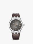 Maurice Lacroix AI6008-SS001-331-1 Men's Aikon Date Leather Strap Watch, Brown/Silver