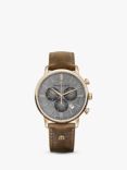 Maurice Lacroix EL1098-PVP01-210-1 Men's Eliros Chronograph Date Leather Strap Watch, Brown/Silver