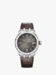 Maurice Lacroix AI6008-SS002-331-1 Men's Aikon Automatic Date Leather Strap Watch, Brown/Grey