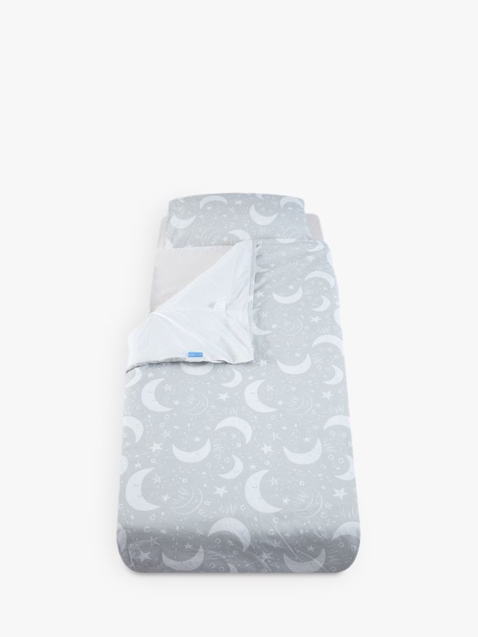 Gro To Bed Many Moons Cotbed Duvet Cover And Pillowcase Grey At