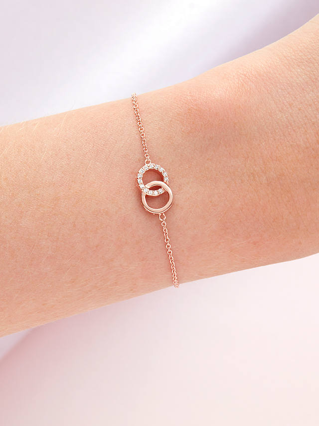 Olivia Burton Interlink Circle Chain Bracelet, Rose Gold OBJCOB08