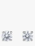 Swarovski Crystal Round Stud Earrings, Silver