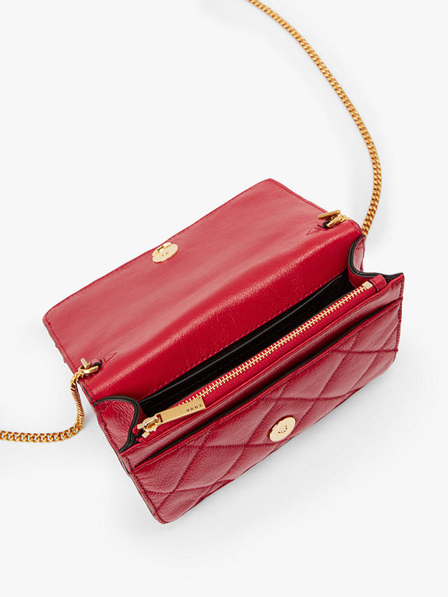 DKNY Sofia Medium Leather Quilted Cross Body Bag, Bright Red at John Lewis & Partners