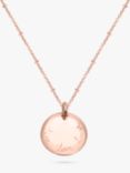 Merci Maman Personalised Edge Charm Pendant Necklace, Rose Gold