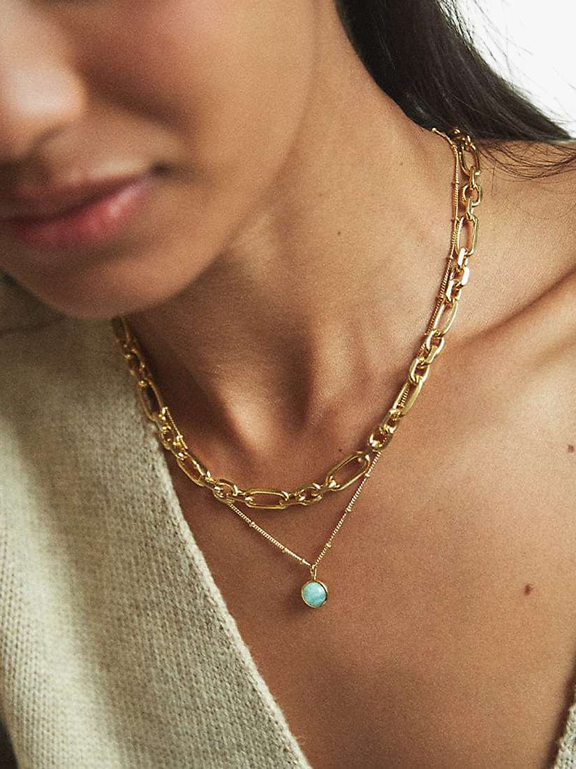 Buy Daisy London Round Semi-Precious Healing Stone Bead Chain Pendant Necklace, Amazonite Online at johnlewis.com