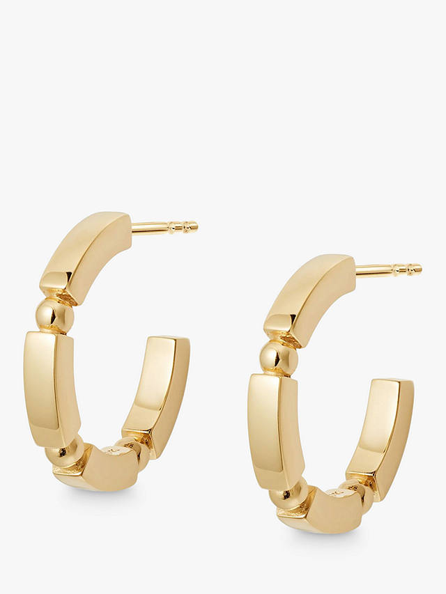 Daisy London Stacked Bead and Bar Hoop Earrings, Gold