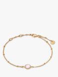 Daisy London Round Semi-Precious Healing Stone Bead Chain Bracelet, Rose Quartz