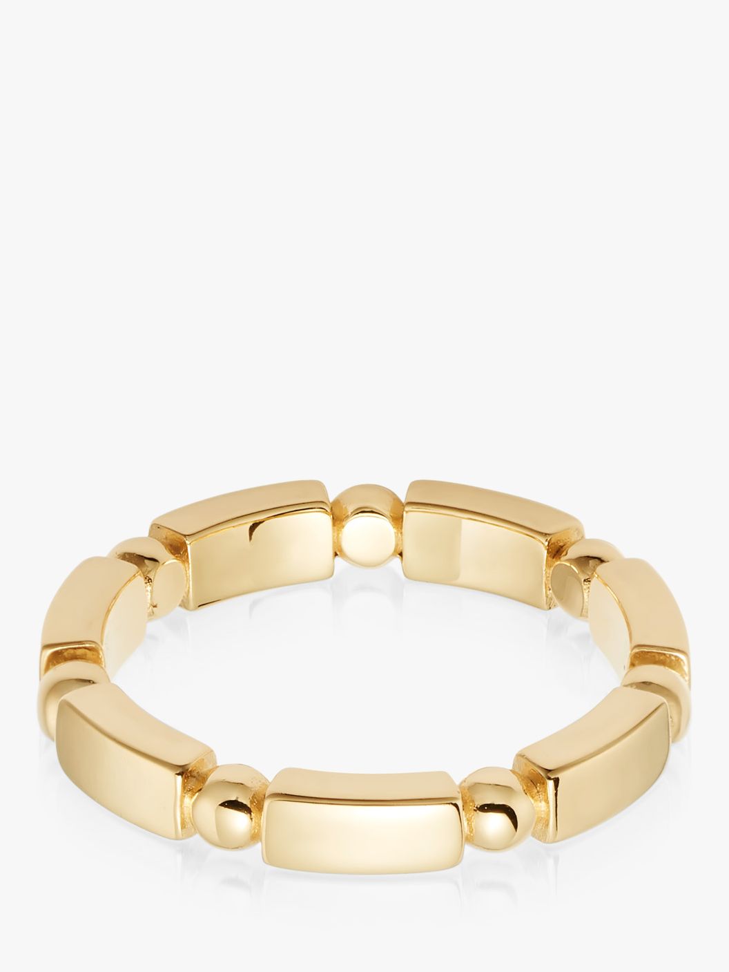 Daisy London Stacked Chunky Bead and Bar Ring, Gold