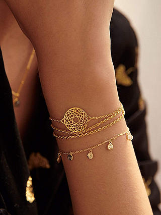 Daisy London Isla Double Chain Bracelet, Gold