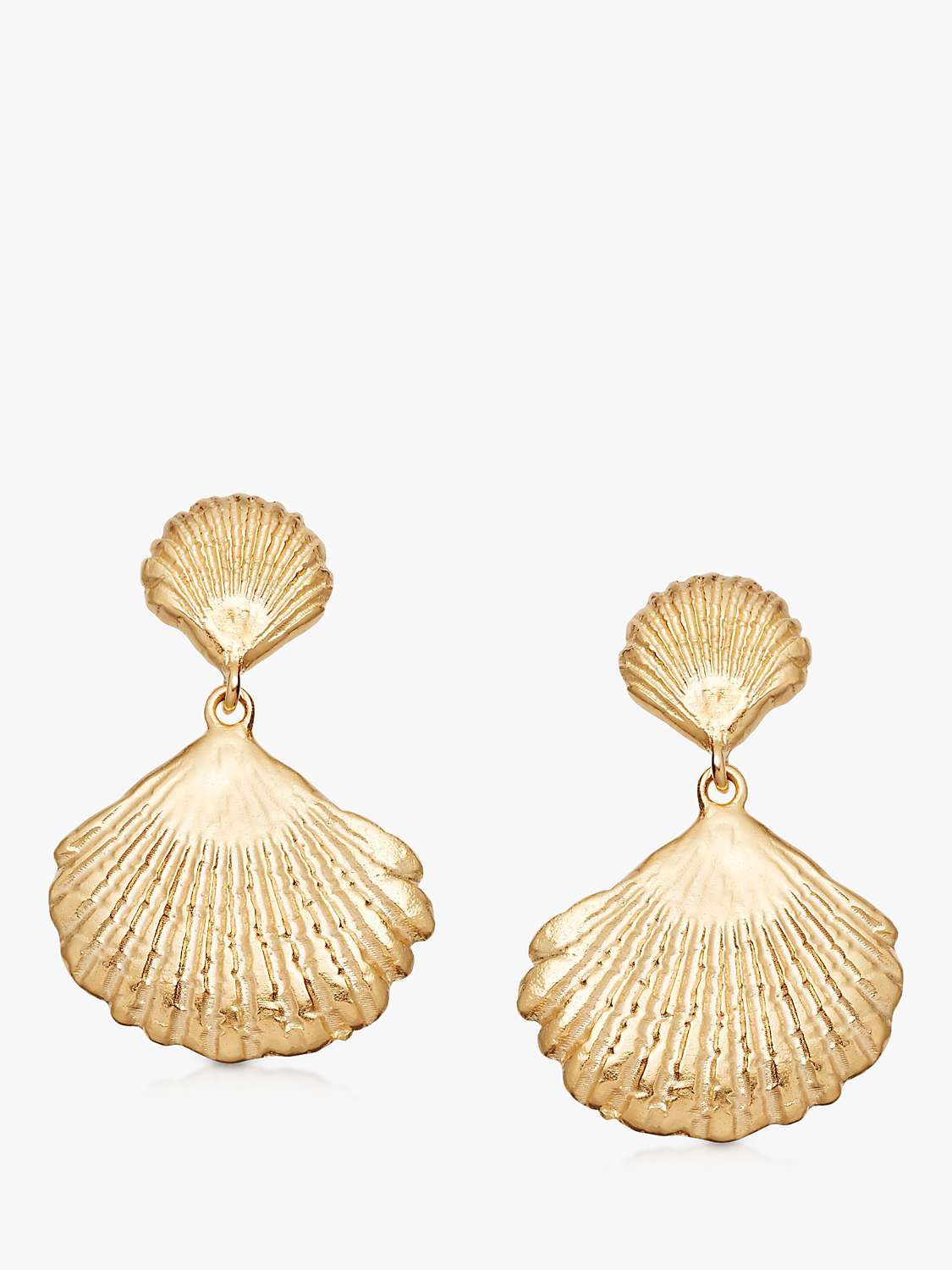 Buy Daisy London Isla Double Shell Drop Earrings, Gold Online at johnlewis.com