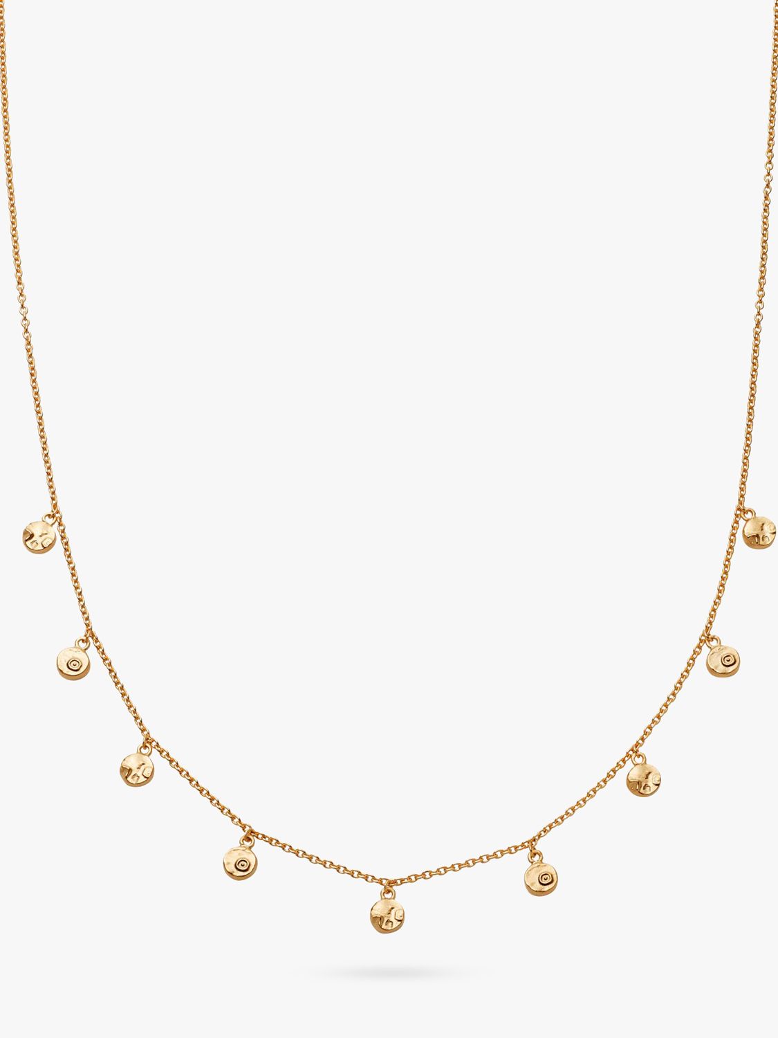 Daisy London Isla Fossil Charm Necklace, Gold at John Lewis & Partners