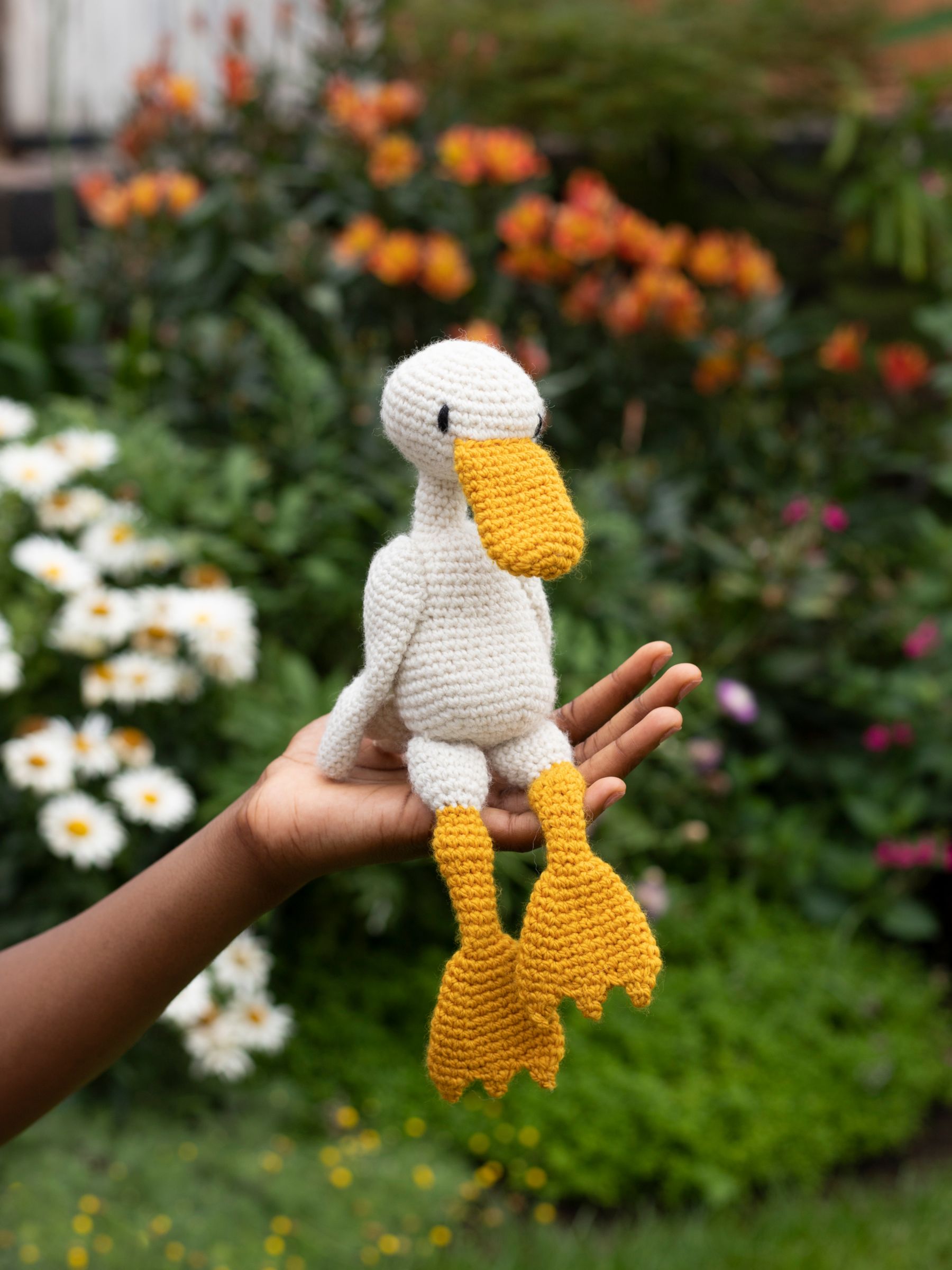 Crochet Flower Duck With a Hat and Bag Crochet Pattern Duck 