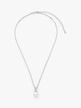 Lido Cubic Zirconia and Small Freshwater Pearl Pendant Necklace, Silver