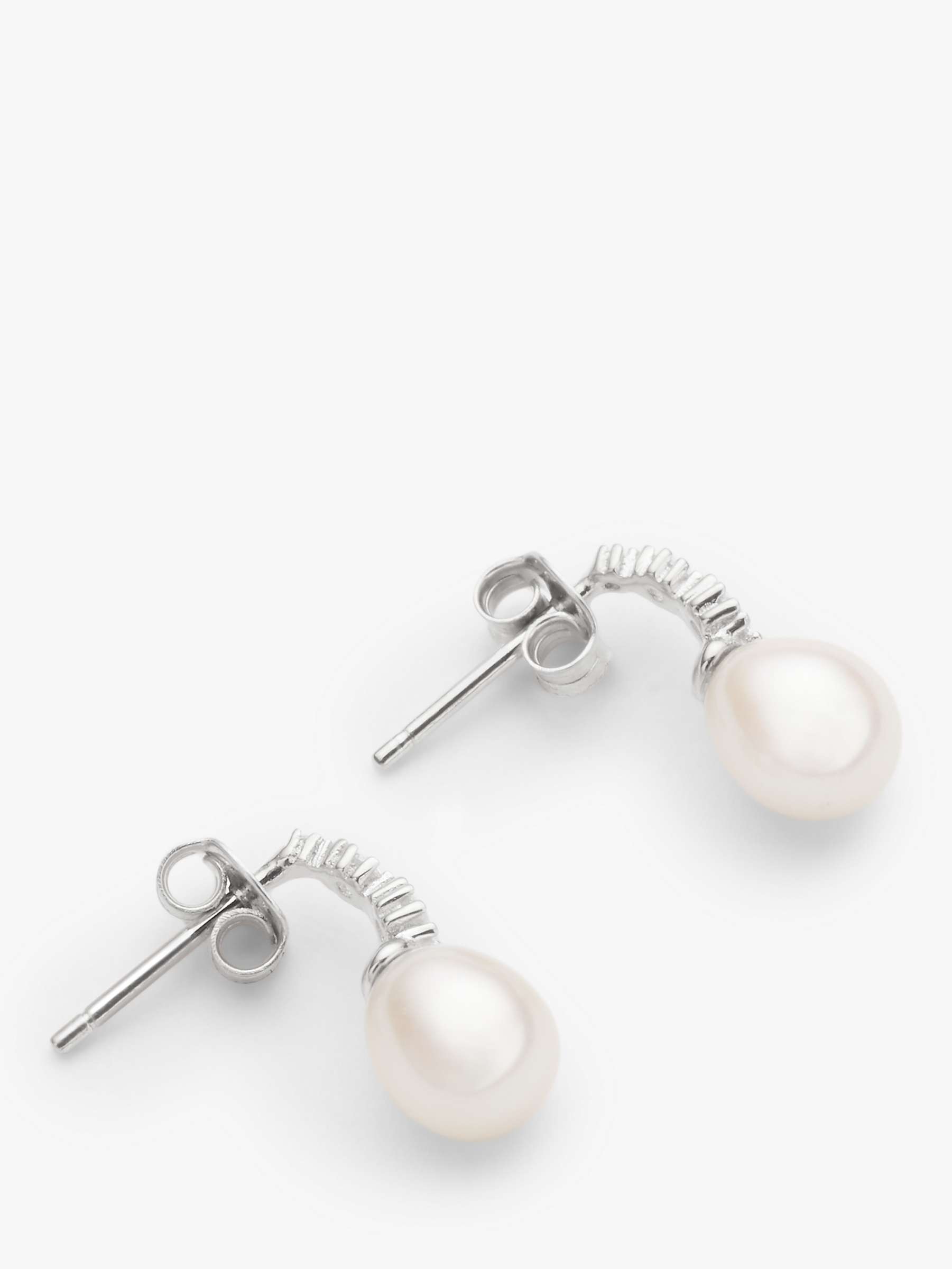 Buy Lido Freshwater Pearl and Cubic Zirconia Drop Earrings, Silver Online at johnlewis.com