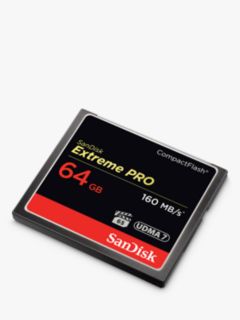 SanDisk Extreme Pro CompactFlash Memory Card, up to 160MB/s Read Speed, 64GB
