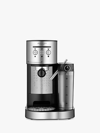 John Lewis Pump Espresso Coffee Machine with Milk Frother, Stainless Steel