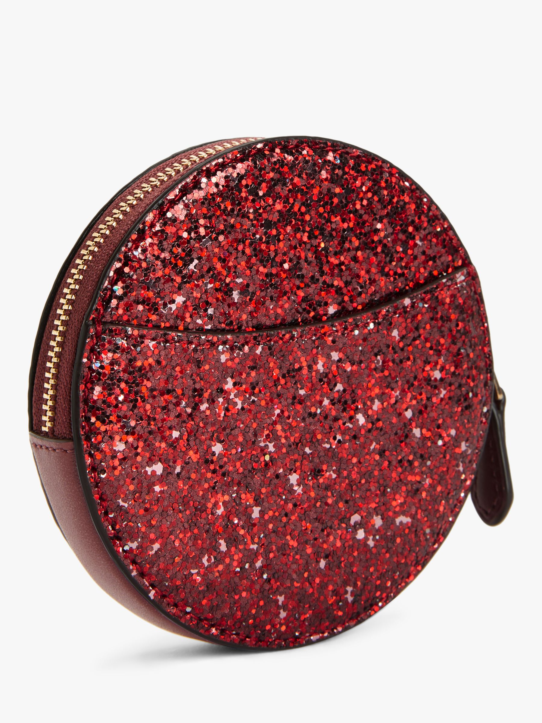 Coach Glitter Leather Round Coin Purse at John Lewis & Partners