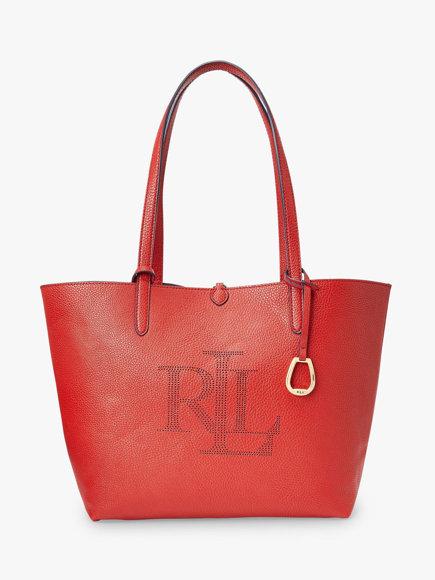 Lauren Ralph Lauren Merrimack Reversible Logo Tote Bag, Red/Lauren Navy
