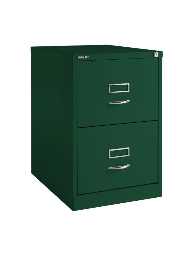 Bisley 2 Drawer Filing Cabinet Green